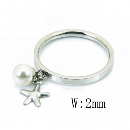 BC Jewelry Wholesale Stainless Steel 316L Rings With Pearl NO.#BC59R0043JS