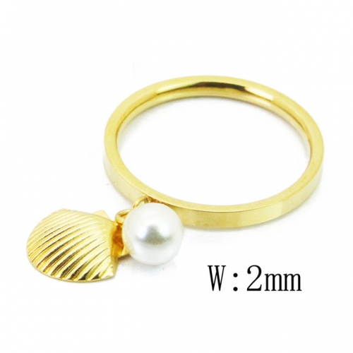 BC Jewelry Wholesale Stainless Steel 316L Rings With Pearl NO.#BC59R0065KE