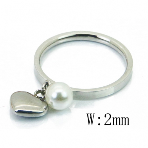 BC Jewelry Wholesale Stainless Steel 316L Rings With Pearl NO.#BC59R0057J5