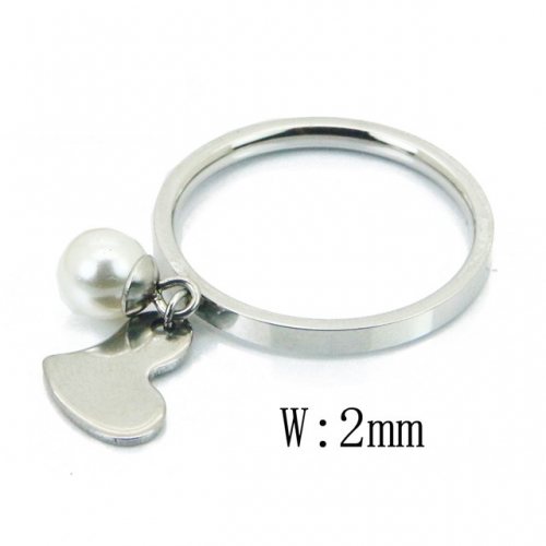 BC Jewelry Wholesale Stainless Steel 316L Rings With Pearl NO.#BC59R0037JE