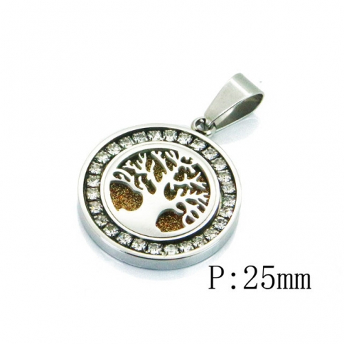 BC Wholesale Stainless Steel 316L Tree Shape Pendants NO.#BC09P1107PW