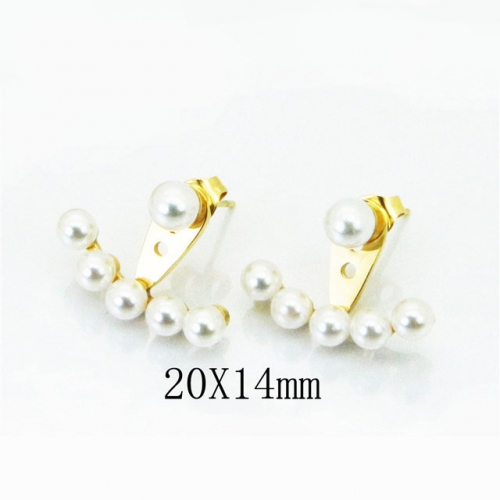 Wholesale Stainless Steel 316L And Pearl Earrings NO.#BC32E0102PS