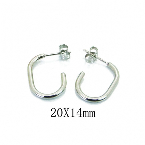 Wholesale Stainless Steel 316L Oval Hoop Earrings NO.#BC22E0106LD