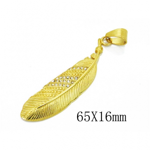 Wholesale Stainless Steel 316L Feather Pendants NO.#BC15P0283HIO