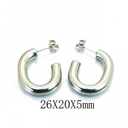 Wholesale Stainless Steel 316L Oval Hoop Earrings NO.#BC58E1447KX