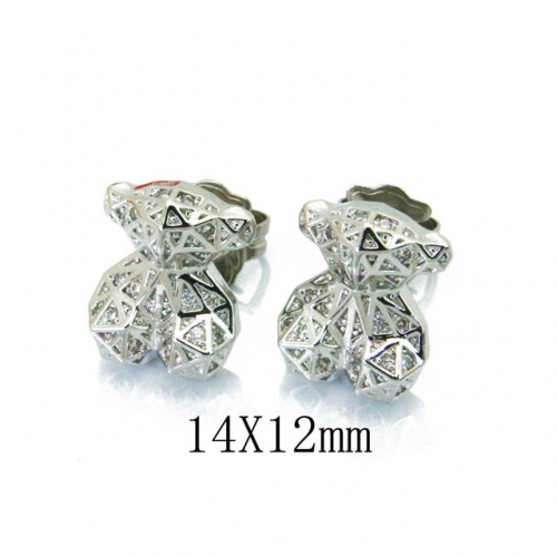 Wholesale Stainless Steel 316L Fashion Bear Earrings NO.#BC90E0259HNX