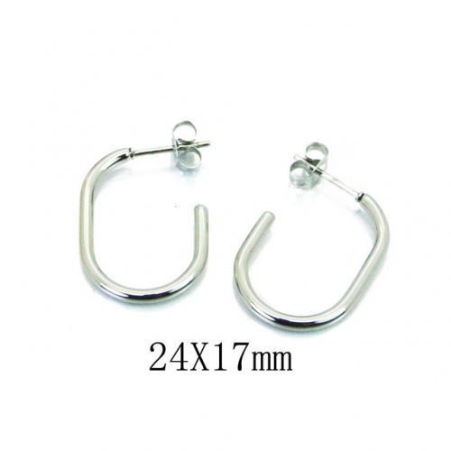 Wholesale Stainless Steel 316L Oval Hoop Earrings NO.#BC22E0104LE