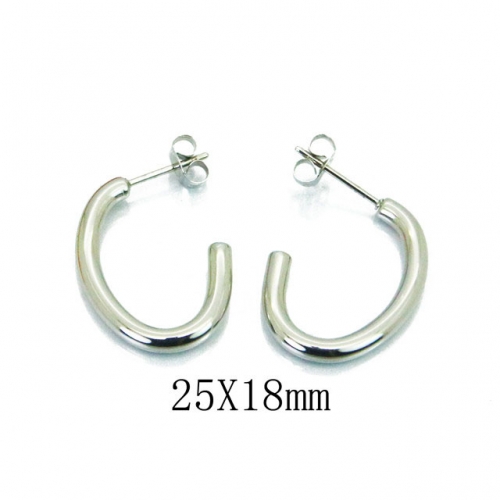 Wholesale Stainless Steel 316L Oval Hoop Earrings NO.#BC22E0102LF
