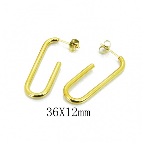 Wholesale Stainless Steel 316L Oval Hoop Earrings NO.#BC22E0101MW