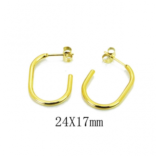 Wholesale Stainless Steel 316L Oval Hoop Earrings NO.#BC22E0105MA