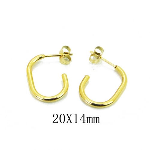 Wholesale Stainless Steel 316L Oval Hoop Earrings NO.#BC22E0107ME
