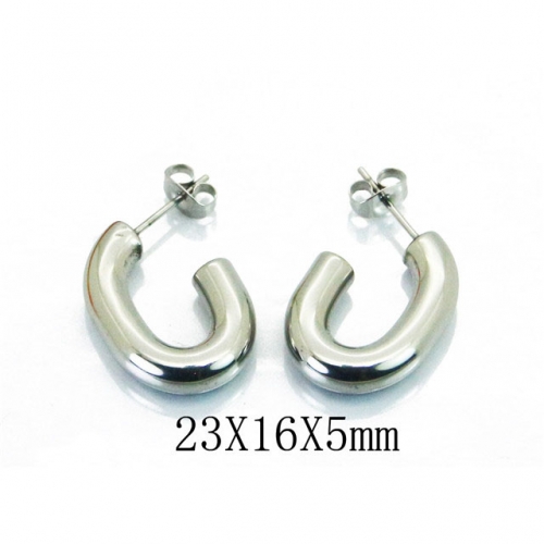 Wholesale Stainless Steel 316L Oval Hoop Earrings NO.#BC58E1449KW