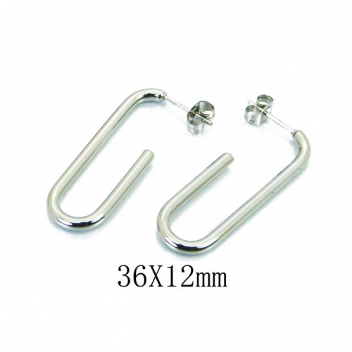 Wholesale Stainless Steel 316L Oval Hoop Earrings NO.#BC22E0100LD