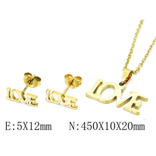 Wholesale Stainless Steel 316L Jewelry Love Sets NO.#BC58S0718JR