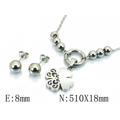 Wholesale Stainless Steel 316L Jewelry Plant Shape Sets NO.#BC91S0877PV