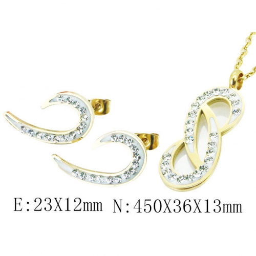 Wholesale Stainless Steel 316L CZ Jewelry Sets NO.#BC02S2814HIX
