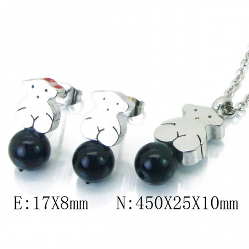 Wholesale Stainless Steel 316L Jewelry Bear Sets NO.#BC12S0930NX