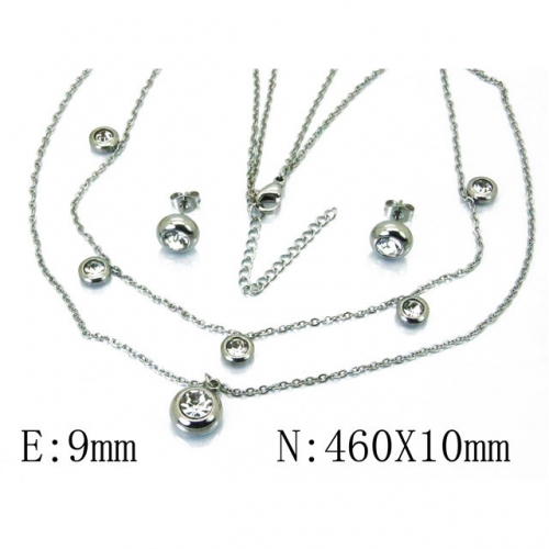 Wholesale Stainless Steel 316L CZ Jewelry Sets NO.#BC59S1477OL