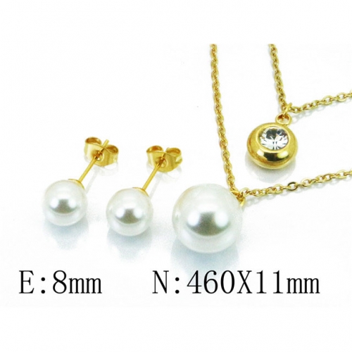Wholesale Stainless Steel 316L Jewelry Pearl Sets NO.#BC59S1510HCC