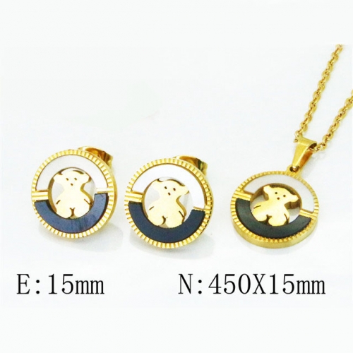 Wholesale Stainless Steel 316L Jewelry Bear Sets NO.#BC21S0189HMR