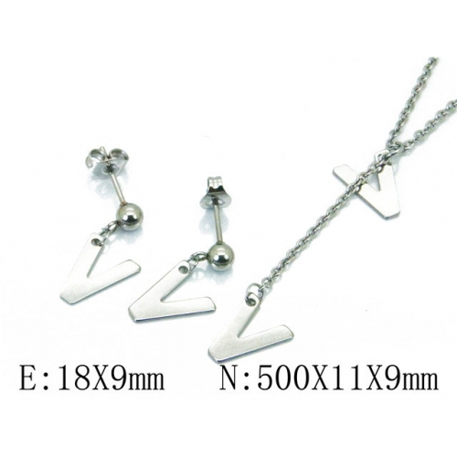 Wholesale Stainless Steel 316L Jewelry Font Sets NO.#BC59S1598KLV