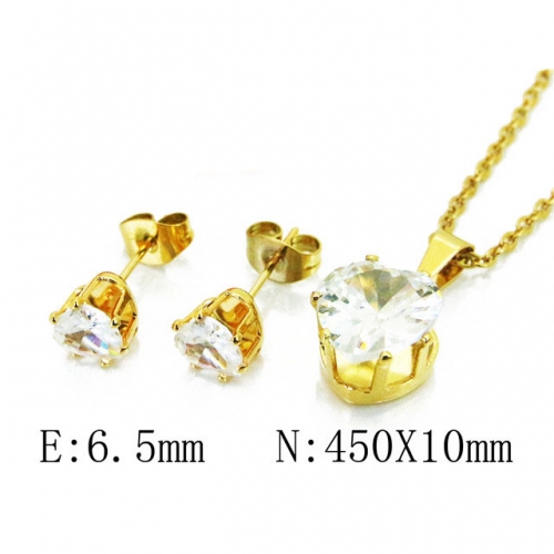 Wholesale Stainless Steel 316L CZ Jewelry Sets NO.#BC58S0725JZ