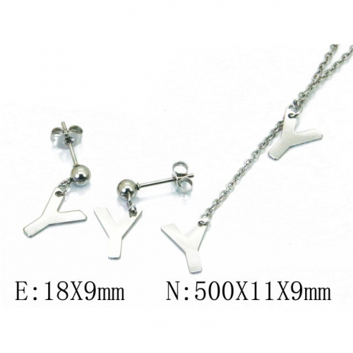 Wholesale Stainless Steel 316L Jewelry Font Sets NO.#BC59S1595KLY
