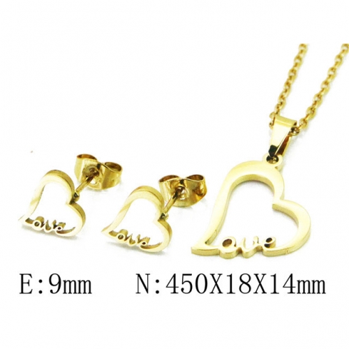 Wholesale Stainless Steel 316L Jewelry Love Sets NO.#BC58S0714JE
