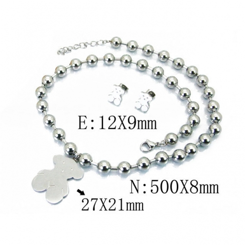 Wholesale Stainless Steel 316L Jewelry Bear Sets NO.#BC64S1156HME