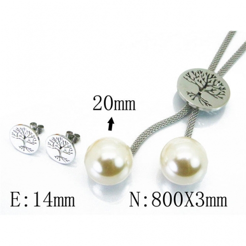 Wholesale Stainless Steel 316L Jewelry Pearl Sets NO.#BC64S1144HKR