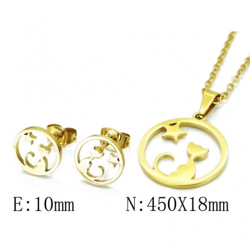 Wholesale Stainless Steel 316L Jewelry Sets (Animal Shape) NO.#BC58S0710JV