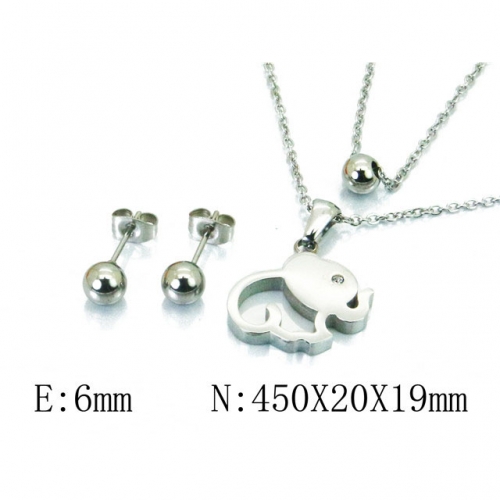 Wholesale Stainless Steel 316L Jewelry Sets (Animal Shape) NO.#BC91S0867OT