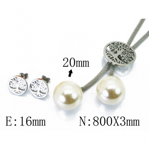 Wholesale Stainless Steel 316L Jewelry Pearl Sets NO.#BC64S1150HKT