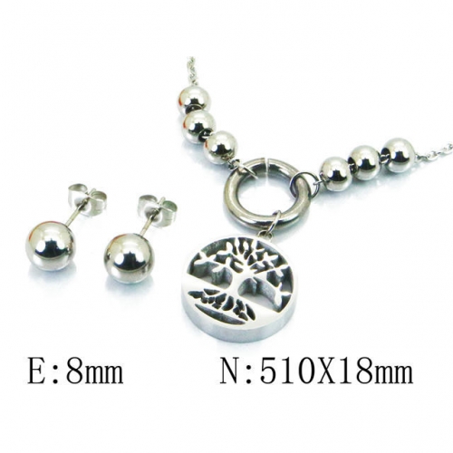 Wholesale Stainless Steel 316L Jewelry Plant Shape Sets NO.#BC91S0881PW