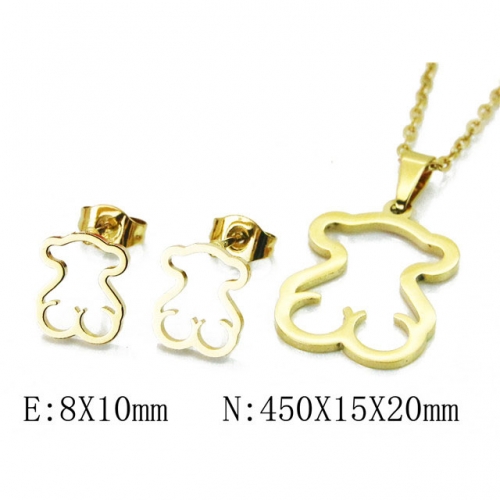 Wholesale Stainless Steel 316L Jewelry Bear Sets NO.#BC58S0680JR