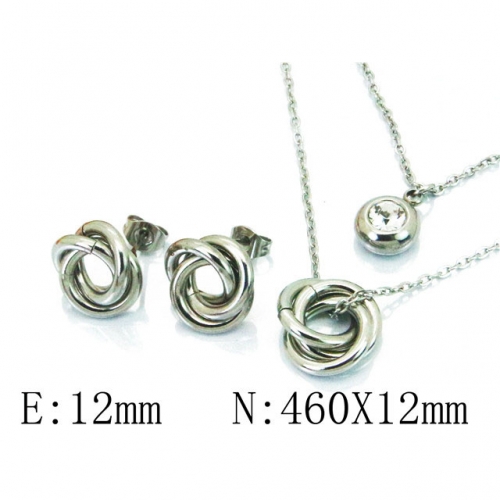 Wholesale Stainless Steel 316L CZ Jewelry Sets NO.#BC59S1504OL