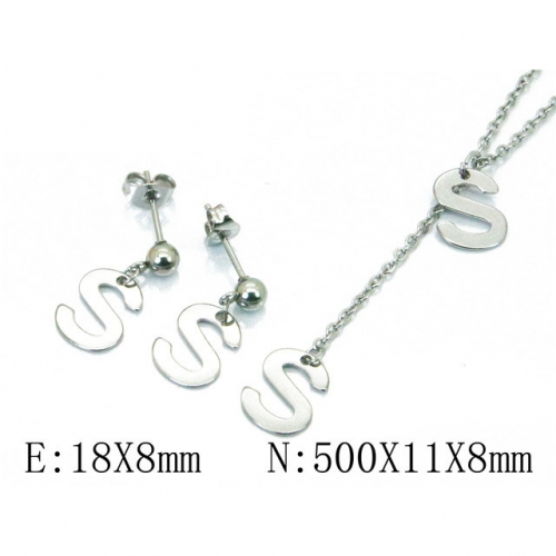 Wholesale Stainless Steel 316L Jewelry Font Sets NO.#BC59S1601KLS