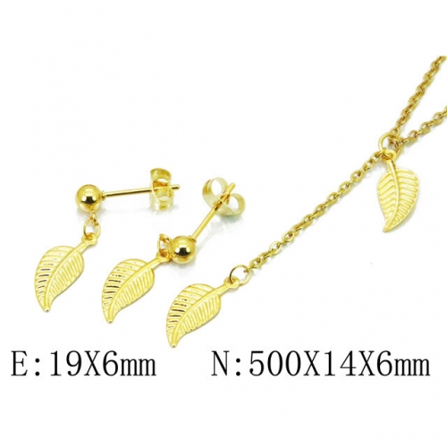 Wholesale Stainless Steel 316L Jewelry Plant Shape Sets NO.#BC59S1551LLY