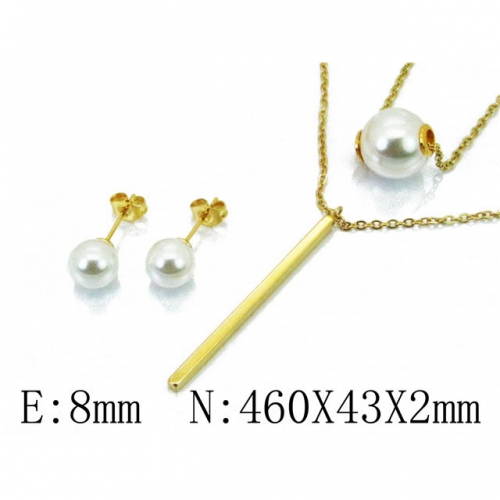 Wholesale Stainless Steel 316L Jewelry Pearl Sets NO.#BC59S1512HCC