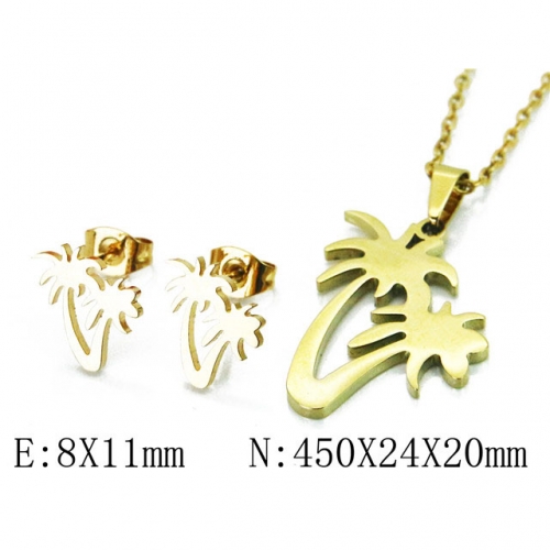 Wholesale Stainless Steel 316L Jewelry Plant Shape Sets NO.#BC58S0703JE