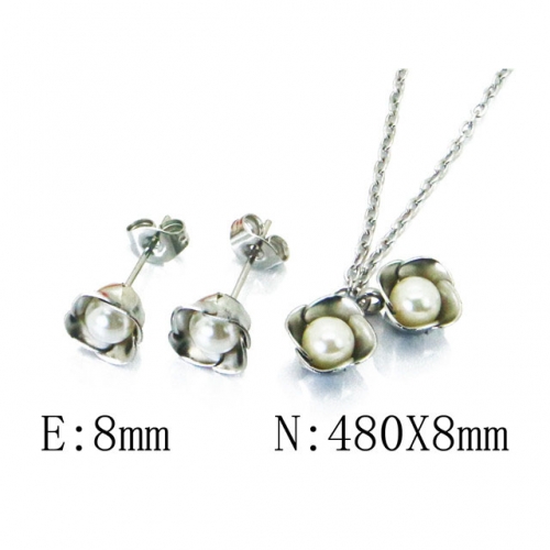 Wholesale Stainless Steel 316L Jewelry Pearl Sets NO.#BC59S1471LL