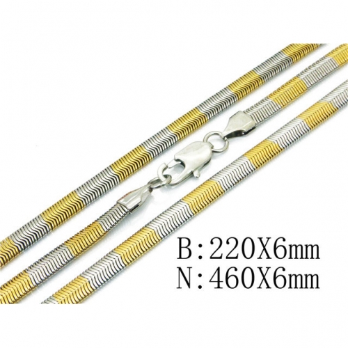 Wholesale Stainless Steel 316L Necklace & Bracelet Set NO.#BC39S0507HLW