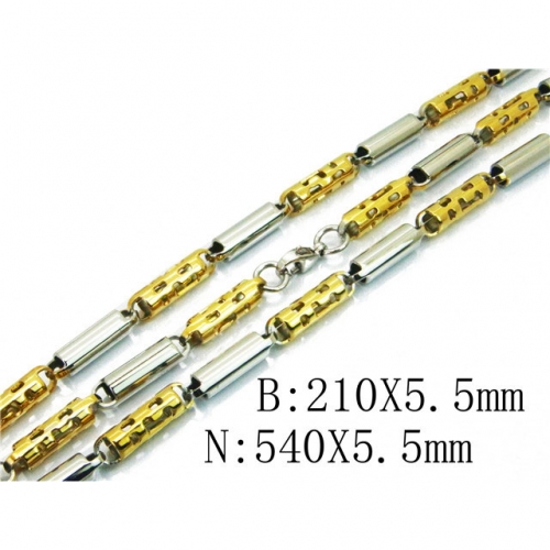 Wholesale Stainless Steel 316L Necklace & Bracelet Set NO.#BC08S0131HKE