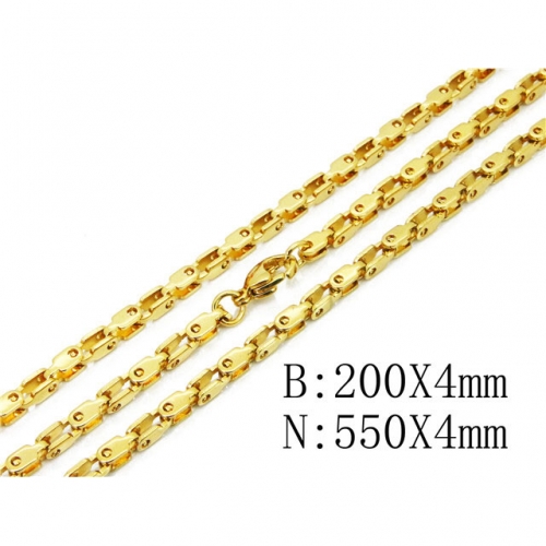 Wholesale Stainless Steel 316L Necklace & Bracelet Set NO.#BC39S0506HRR