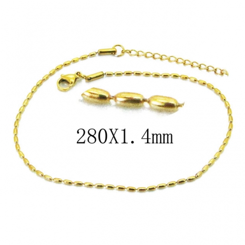 Wholesale Stainless Steel 316L Fashion Anklets NO.#BC62B0376J5