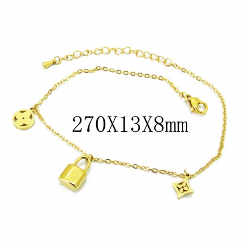 Wholesale Stainless Steel 316L Fashion Anklets NO.#BC32B0117OL