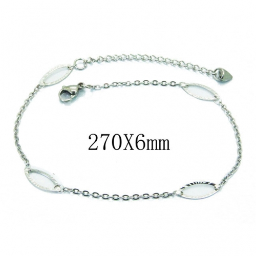 Wholesale Stainless Steel 316L Fashion Anklets NO.#BC39B0511ILX
