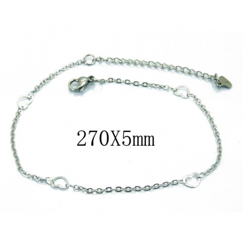 Wholesale Stainless Steel 316L Fashion Anklets NO.#BC39B0508ILV