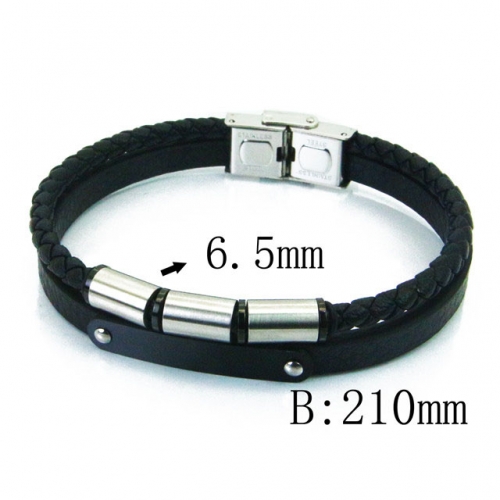 BC Wholesale Jewelry Fashion Leather Bracelet NO.#BC23B0330HMB
