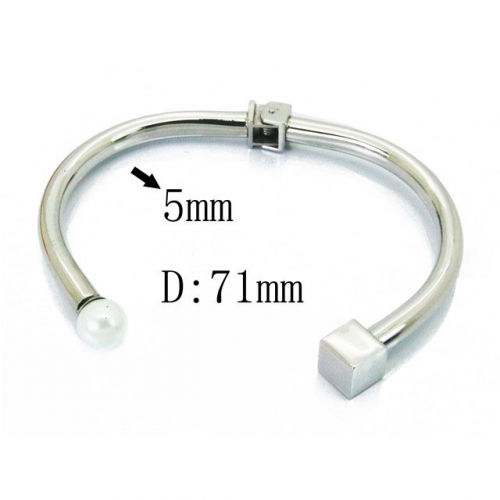 BaiChuan Wholesale Jewelry Stainless Steel 316L Pearl Bangle NO.#BC23B0281P5
